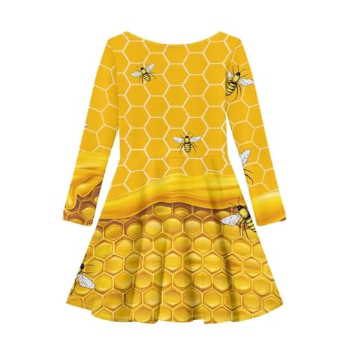 PinUp Angel Girls Dress Long Sleeve Kids Little Big Girl Colorful Cute Graphic Casual Swing A-line Dresses2