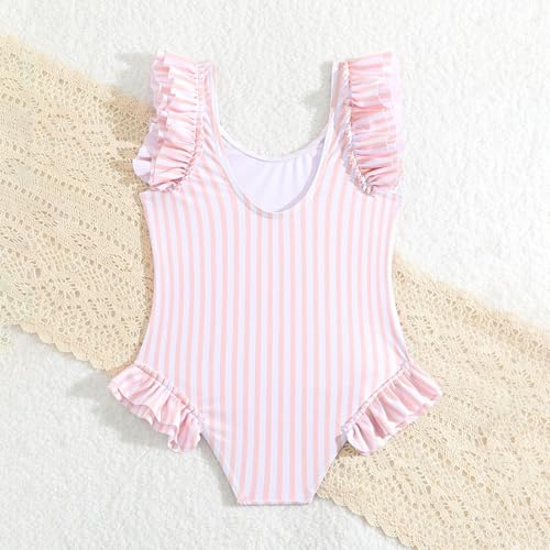 Toddler Baby Girl Ruffle Swimsuit Sleeveless Striped Swimwear Cute Summer Beachwear Bathing Suit One Piece Swimsuits4
