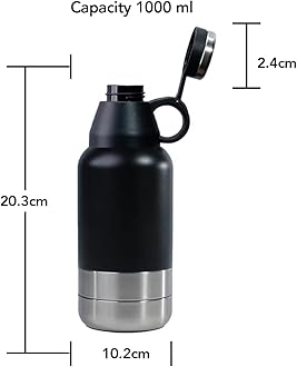 Melbify 3-in-1 Flask with Storage Bowls| Vacuum Flask |Melbiflask Water Bottle | Thermosteel Insulated Flask | 1 Litre | Hot&Cold Water,Coffee,Tea,Milk,Soup|Best Flask for Babies,Office&Travel