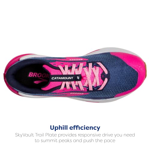 Brooks Women's Catamount 2 Trail Running Shoe - Peacoat/Pink/Biscuit - 9 Medium