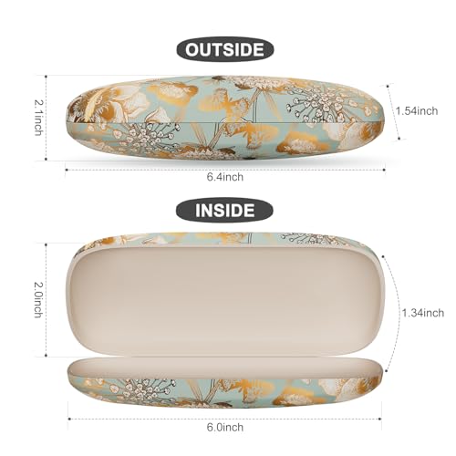 Image of Eyeglasses Case, Portable Hard Shell Protective Case for Glasses, Eyeglass Holder Box for Women with Cleaning Cloth