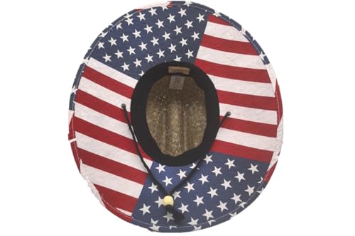 Image of Men's and Wowen's Lifeguard Straw Hat Wide Brim Beach Hat Sun Protection Outdoor Hat for Fishing Hiking
