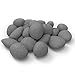 Set of 24 Ceramic Pebbles for Firepit or Fireplaces in Gray