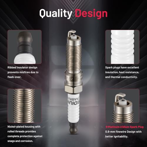 Image of BDFHYK Iridium Spark Plugs SP539 Compatible with 2014-2020 Fusion 2017-2019 1.5L L4 Escape 1.5L L4 Replacement for ILZNAR8A7G Set of 4