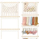 Organizador de horquillas, tejido de gran almacenamiento como decoración para el hogar, organizador de lazos para el pelo, soporte de pared, para el hogar, baño, habitación de niños, apartamento