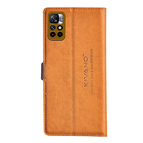 Image of KIVANO Compatible with Xiaomi Redmi Note 11T / Xiaomi Poco M4 Pro 5G Flip Cover | Leather Finish | Inside Pockets & Inbuilt Stand | Shockproof Wallet Style Magnetic Closure Back Cover Case