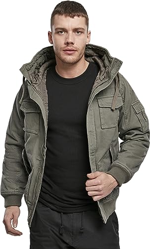 Image of Brandit Individual Wear Men's Hooded Short Jacket- Warm Lightweight Breathable Military Style Everyday Outdoor Field Jacket