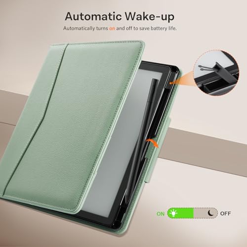Image of CoBak Premium PU Leather Case for Kindle Scribe 10.2 inch, TouchPad D10, Boox Note Air 3, Folio Cover with Pen Holder, Auto Sleep /Wake, Card Slots & File Folders for Business, Not for Remarkable