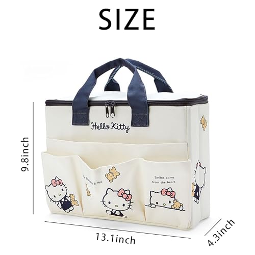 Bolso tipo tote de lona con cierre superior y 4 bolsillos miniatura 6