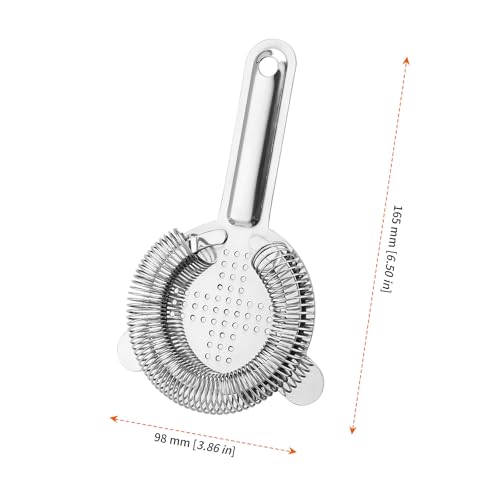 HOZEON 8 Pcs 6.5 Inches Cocktail Strainer, Stainless Steel Bar Strainer Tool, 2 Prong Bartender Strainer for Bar Restaurant Home, Silver