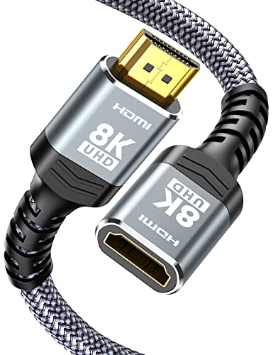 Câble HDMI 8K Rallonge 0.5m, Snowkids 8K@60Hz Cable HDMI Mâle vers Femelle H Câble Extension 8K HDR 3D Compatible avec TV PS4 PS3 Roku Moniteur Projecteur Lecteur Blu Ray Cover