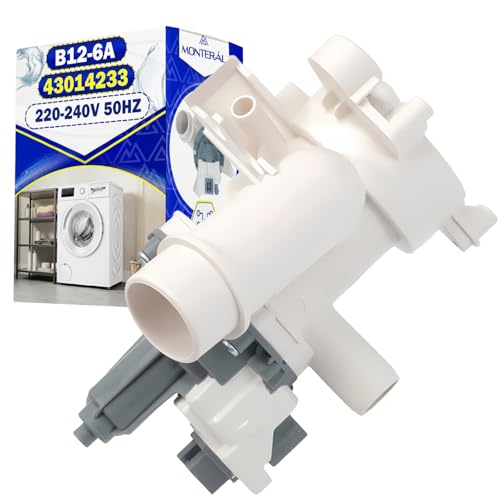 Pompe de Vidange pour Machine à Laver B12-6A 38W 220-240V 50Hz avec Filtre, Code Original 43014233 pour Candy, Haier, Hoover, Rosieres, Zerowatt - Garantie de...