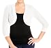 eVogues Women's White 3/4 Sleeve Cropped Bolero Shrug - 1X