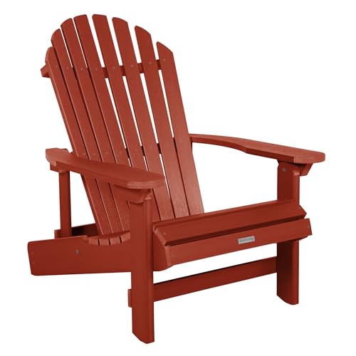 highwood Hamilton Folding and Reclining King Size Adirondack Chair, Rustic Red