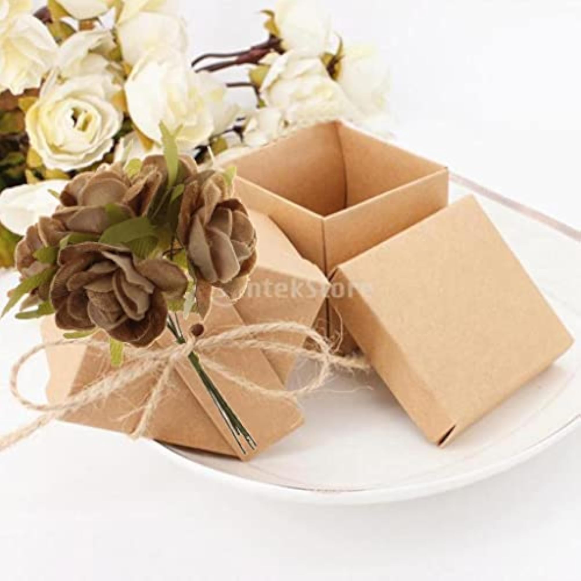 30pcs Artificial Rose Buds Flower Bouquet, Gold