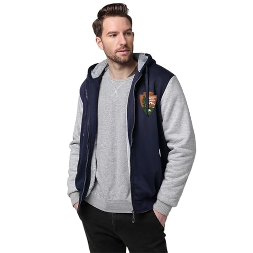 Men's Hoodie Warm Fleece Sweatshirt Zip Winter Jacket with Pockets