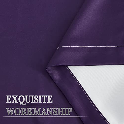 Nicetown Room Darkening Gradient Curtains 84 Inch Length For Living Room, White & Purple Ombre Privacy Curtains For Patio Office, Thermal Insulated Window Treatment Drapes, 104" Wide Total 2 Pieces #TOP5