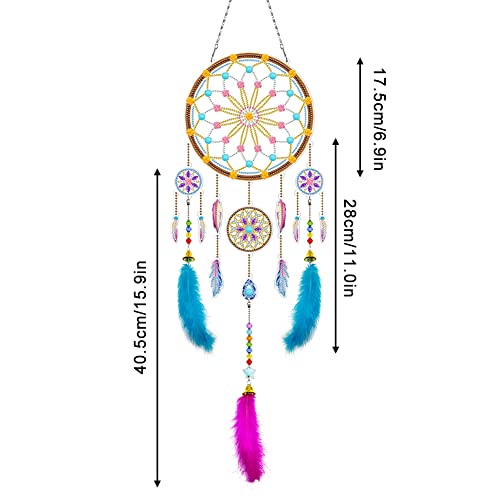 Diamant Malerei Windspiele, 5D DIY Diamond Painting Sonnenfänger für Kinder Erwachsene Anfänger, Diamond Art Painting Wind Chimes Suncatcher für Fenster Haus Garten Schlafzimmer Dekoration – Bild 3