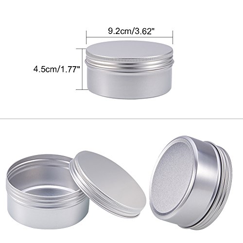 BENECREAT 6 Pack 200ml Latas de metal con rosca Latas redondas de aluminio Envases con tapa roscada: ideal para… - Imagen 3
