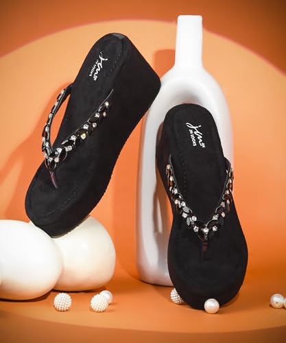 Image of JM LOOKS Women Elegant Embellished Platform Wedge Sandals Designed for Comfort and Statement Style
