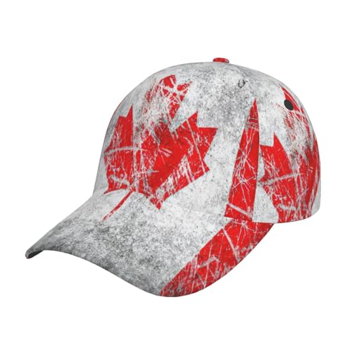 njkhbolk Gorra de béisbol unisex para adultos, ajustable, retro, con estampado de bandera de Canadá, color negro, Negro -, talla única