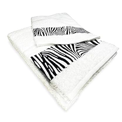 Tex family Frottee-Handtuch-Set Jacquard 1 + 1 Gesicht und Gäste, Zebra, Weiß und Washy – Bild 4