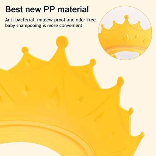 suchkawe 2 Pcs Baby Shower Cap Shield, Hair Washing Shampoo Shield for Toddler Kids Over 6 Months Under 9 Years Old, Adjustable Silicone Hair Washing Cap Protection for Eyes and Ears, Yellow & Blue
