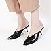 MACKIN J G224-1 Women's Kitten Heel Mules Pointed Toe Slip On Dress Shoes (8, Black Snake)