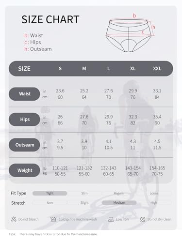 BERGRISAR Short feminino acolchoado 4D para ciclismo com enchimento de gel, Roxa, GG