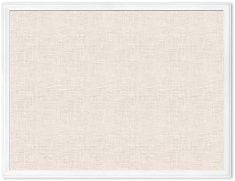 U Brands Linen Cork Linen Bulletin Board, 30 x 40 Inches, White Wood Frame (2917U00-01)