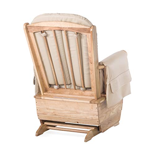 Foundations Saferocker Standard Glider Rocker With Wood Base With Vinyl Cushion, Easy To Clean (Tan Vinyl) #TOP3