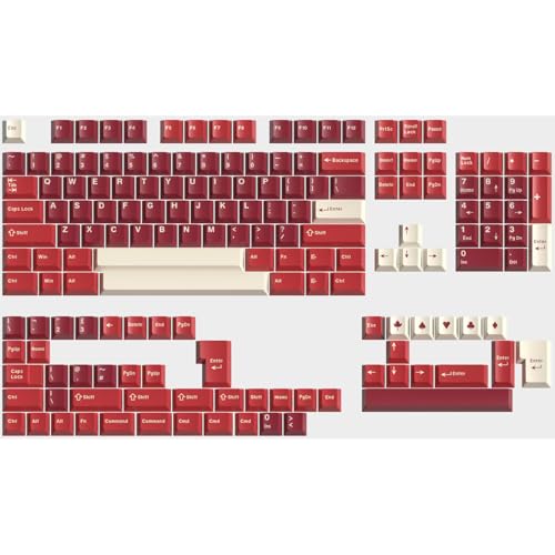 Image of Fogruaden PBT Keycaps Set, Cherry Profile Custom Red Keycap for Mechanical Keyboard