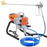 VEVOR Pulvérisateur sans Air avec Tuyau Haute Pression, Pistolet de Peinture Murale 1500 W, 3000 PSI, 1,8 L/Min, pour Peinture Intérieure et Extérieure Fournitures Clôtures Construction Maison
