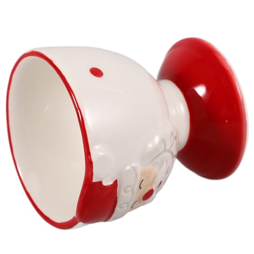 NOLITOY Coquetier en Céramique Noël Porte-Œufs Adorable pour Œufs Durs Support à Œufs Multifonction Décoratif Taille Standard Couleur Blanche Cuisine et Bureau
