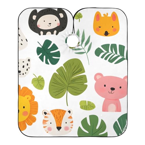 Hezely Animal Family Hair Dye Cape, Barber Cape for Adults,Waterproof Salon Cape,Waterproof Hairdressing Styling Hair Cutting, 65