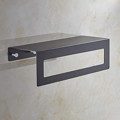 Toallero sin perforación con estante de aluminio negro resistente 3