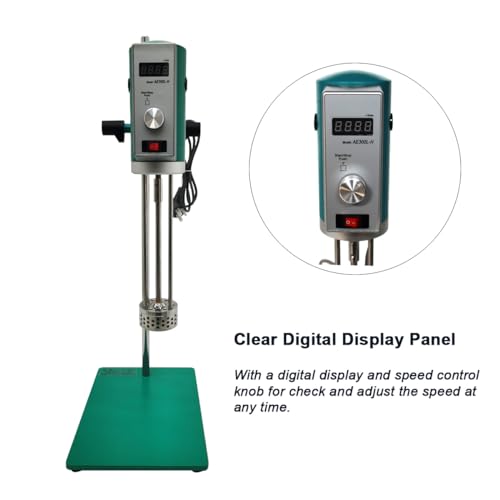 Intbuying S020283FBA 300W High Shear Homogenizer 220V 2000-13000Rpm Digital High Shear Mixer Emulsification Machine Emulsion Homogenize Dispersion Machine With Stainless Steel Stirring Device Lab Homogenizer Emulsifier thumb #3
