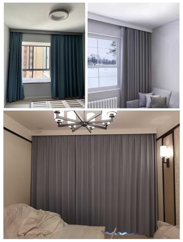 Cantonnière de rideau de fenêtre en aluminium, tringle droite de plafond grise 160cm