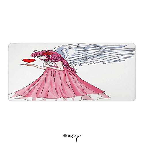 AmaUncle Professional Gaming Mouse Pad, Cartoon Illustration of A Beautiful Angel Holding A