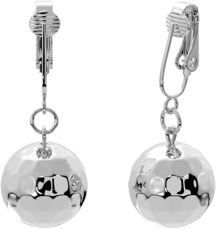 Aloha Earrings Non Pierced Silver Tone Clip On Disco Cowboy Dangling Earrings - Image 2