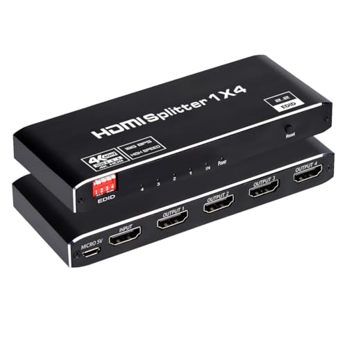 HDMIXvb^[ 1x4 HDMI z 1  4 o 2.0b HDCP 2.2 EDID 3D 4K@60Hz HDMIXvb^[I[fBIrfI AHDTVASTBADVDAPS3AvWFN^[ȂǑΉ