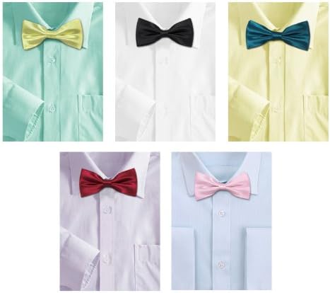 Bundle Monster Mens Tuxedo Adjustable Neck Bowtie Bow Tie 5pc Mixed Lot