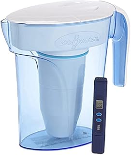ZeroWater 1.7 litres Water Filter Jug Combo with 3x Advanced 5 Stage Filter, 0 TDS, NSF certified, Reduces Fluoride, Chlorine, Lead and Chromium, Water Quality Meter included
