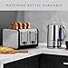 Dualit Design Series 4 Slice Toaster | Polished Stainless Steel with Black Trim | Extra-Wide Slots – Peek and Pop Function – Patented Perfect Toast Technology – Matching Kettle Available