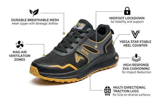 Image of Men's Running Shoes | Lightweight Breathable Sports Shoes for Gym, Walking & Daily Use | Comfortable Mesh Lace-Up Sneakers