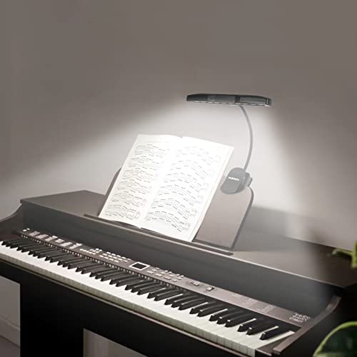 Vshinic Music Stand Light ,Clip On Piano Lights 10 Led Orchestra Light,Fully Adjustable No Flicker For Piano,Book Reading, Mixing Table, Dj, Craft Work (Powered By Aa Batteries, Ac Adapter) #TOP2