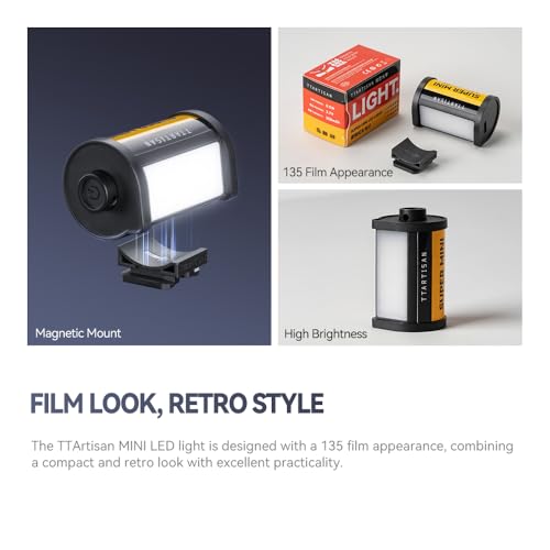 TTARTISAN Mini LED Video Light, 3000K/4500K/6000K Magnetic Small Panel Light for Photography, Vlog, Live Streaming