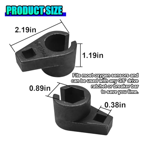 ZIMISI Offset Oxygen Sensor Socket, Universal 3/8\" Drive 7/8\" 22mm Wrench, Sensor Socket with Wire Gate Protect Wire from Damage, Car Oxygen Sensor Removal Tool for Most Vehicles (1PC) - Thumbnail 2
