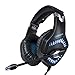 ONIKUMA K1-PRO Stereo Gaming Headset for Xbox One, PC, PS4 Over-Ear Headphones with Noise Canceling Mic, Soft Breathing Earmuffs, LED Light, Mute&Volume Control for Mac Laptop Smartphone Tablet