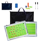 RoseFlower Tableau Football Tactique, Tableau Tactique Football Magnétique, Entraîneur Board avec Stylo Aimants, Tableau Stratégie Portable pour l'entraînement de Football et Les Compétitions